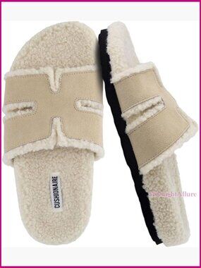 Faux Shearling Slide Slippers with Memory Foam, Wide Widths Available
